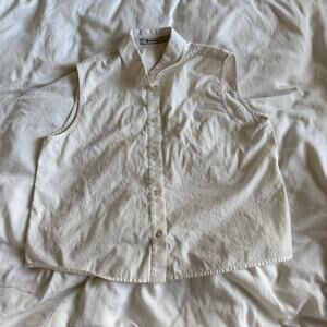T by Alexander Wang Women Minimalist Luxury Sleeveless Button Shirt Size 0